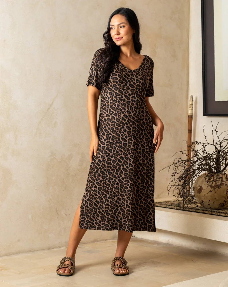 Harper Slip Dress - Leopard - Image 6