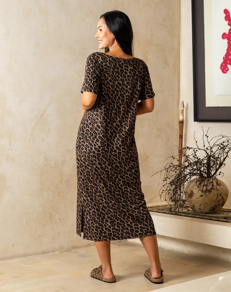 Harper Slip Dress - Leopard - Image 9