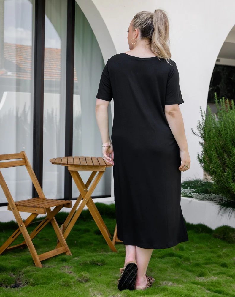 Harper Slip Dress - Black - Image 11