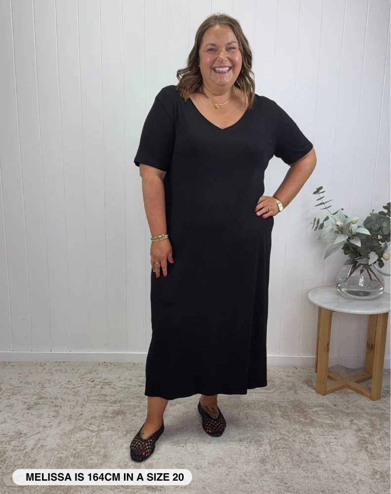 Harper Slip Dress - Black - Image 4