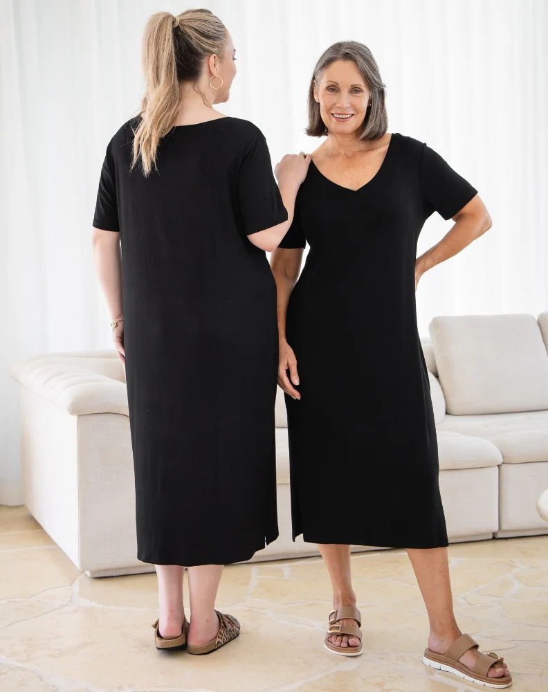 Harper Slip Dress - Black - Image 5