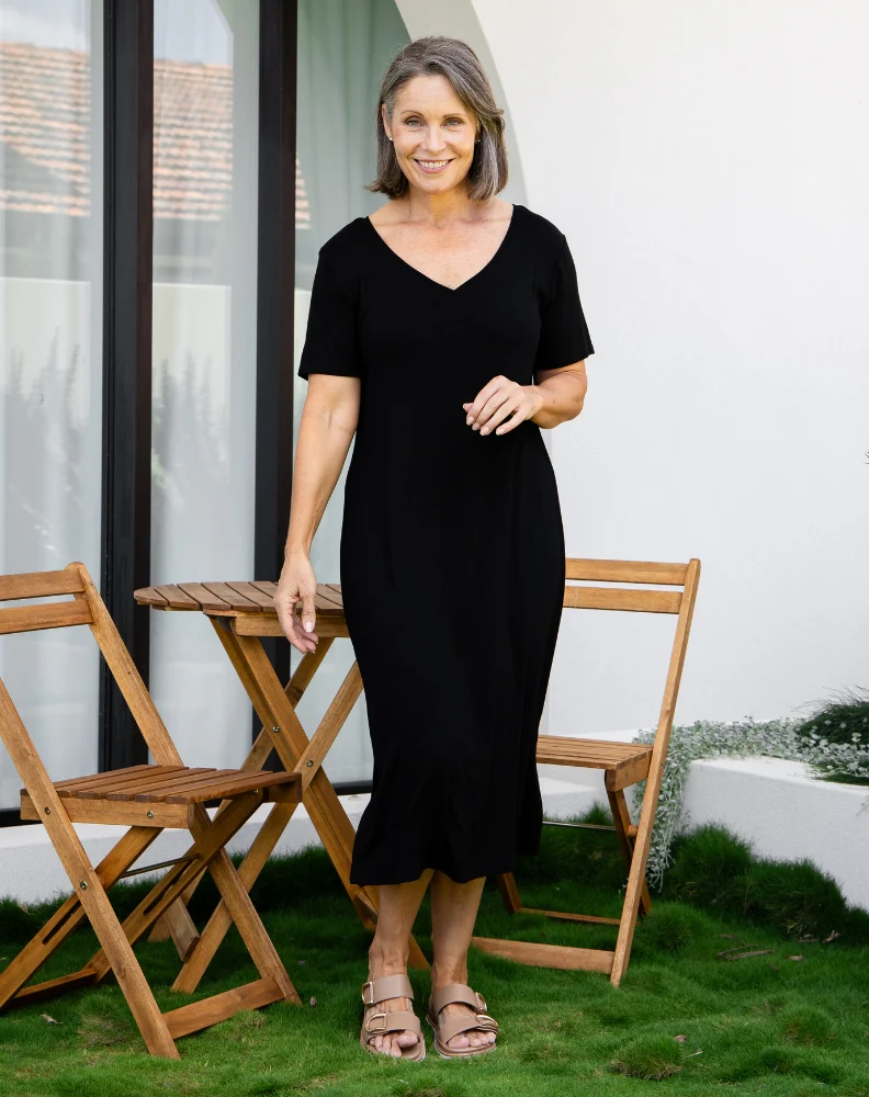 Harper Slip Dress - Black - Image 6
