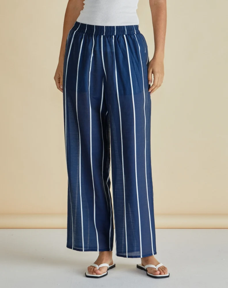 Hayman Pantā - Navy/White Stripe