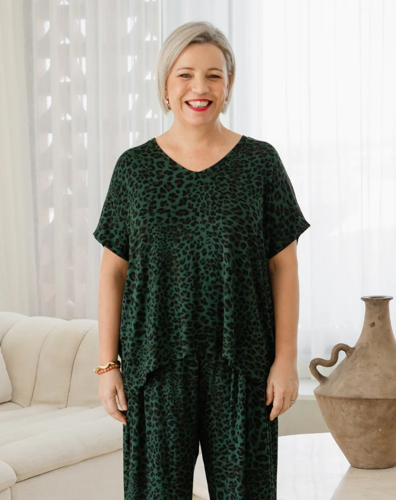 Hazel Top - Green Leopard - Image 4