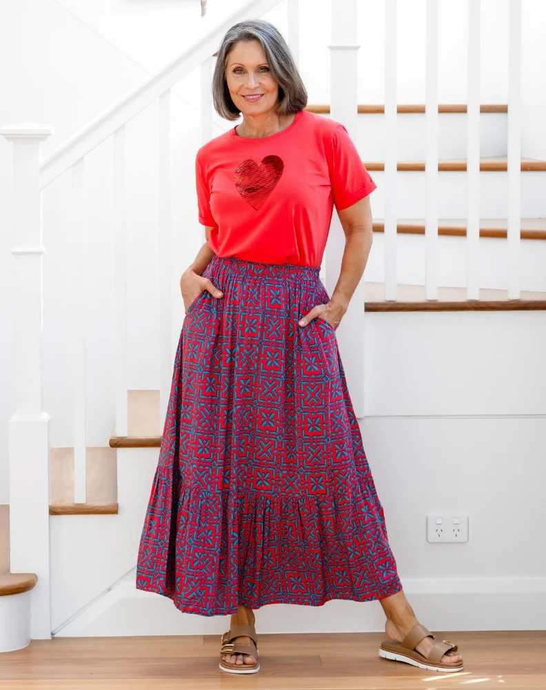Heart Sequin Tee - Melon - Image 10