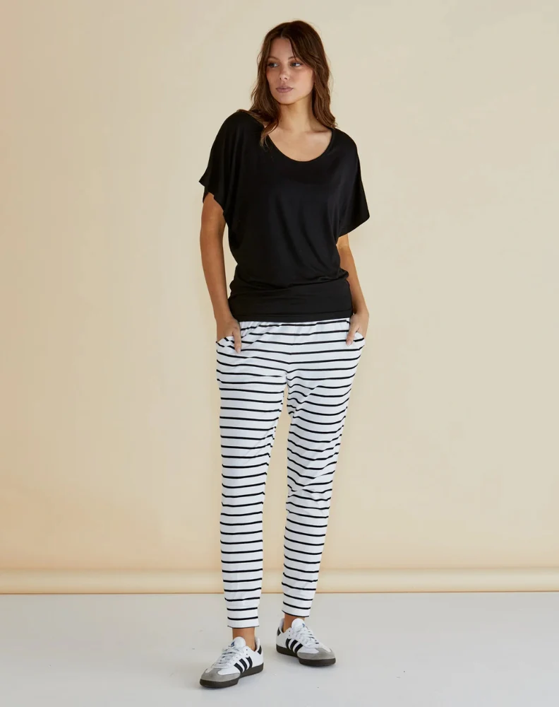 Heidi Pant - White/Black Stripe - Image 2