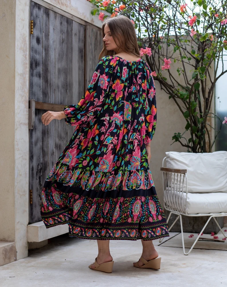 Jacinta Dress - Black Floral - Image 6