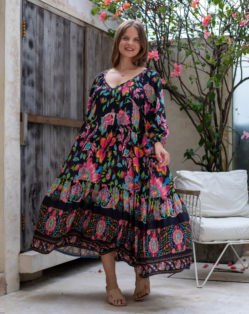 Jacinta Dress - Black Floral - Image 7