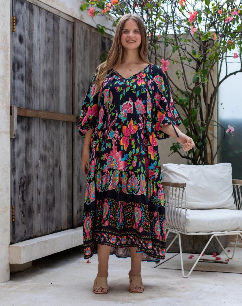 Jacinta Dress - Black Floral - Image 8