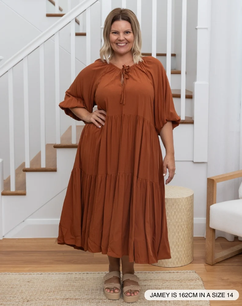 Jackson Midi Dress - Tan - Image 2