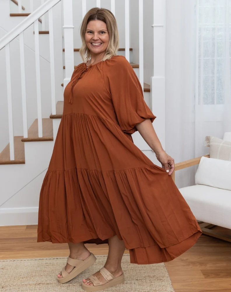 Jackson Midi Dress - Tan - Image 6