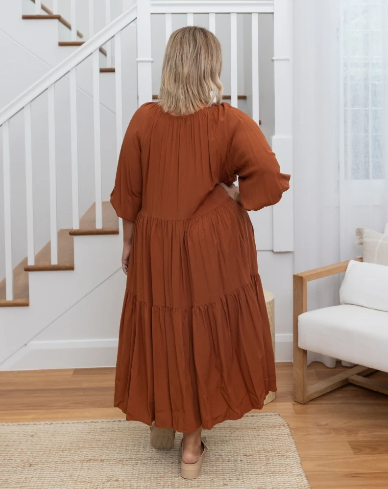 Jackson Midi Dress - Tan - Image 7