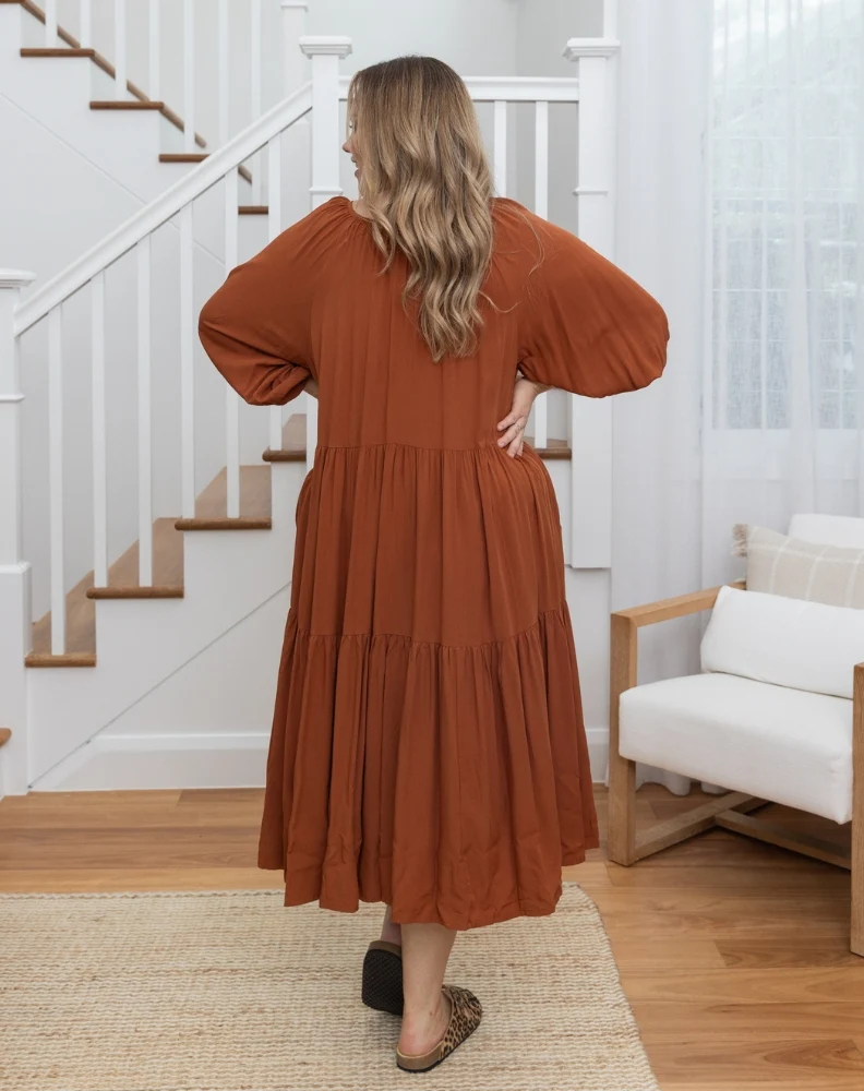 Jackson Midi Dress - Tan - Image 8