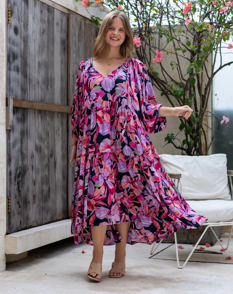 Jackson Midi Dress - Lilac Floral - Image 3