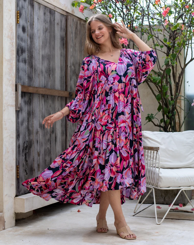 Jackson Midi Dress - Lilac Floral - Image 6