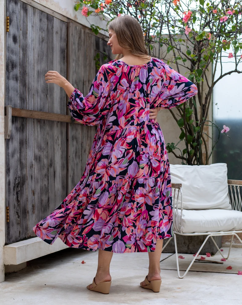 Jackson Midi Dress - Lilac Floral - Image 7