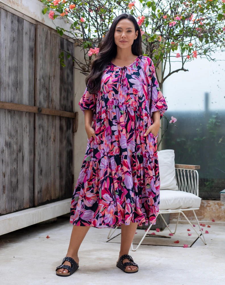 Jackson Midi Dress - Lilac Floral - Image 8