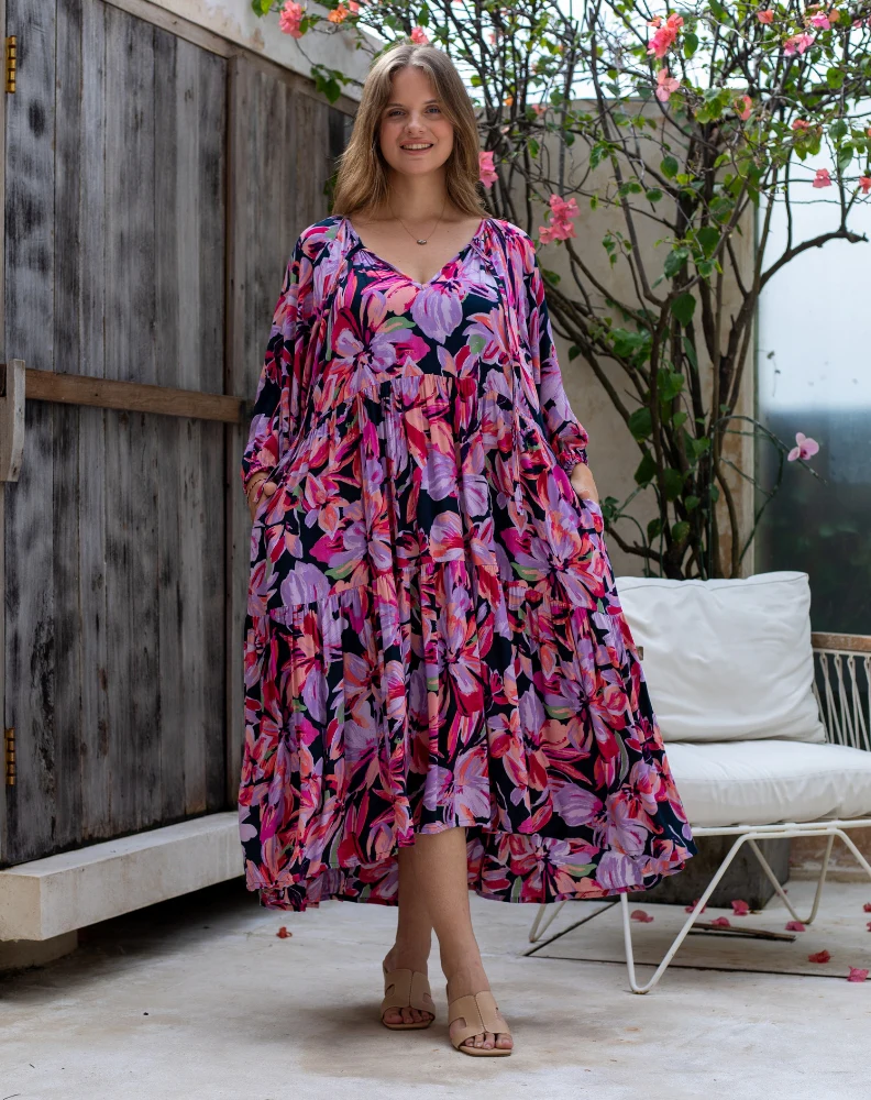 Jackson Midi Dress - Lilac Floral - Image 9