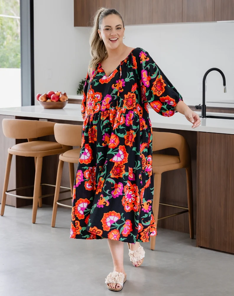 Jamie Dress - Sunset Garden