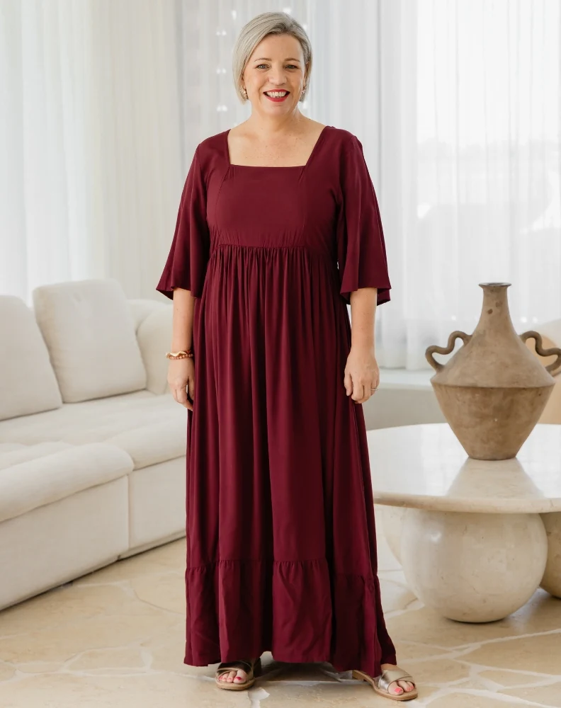 Kalani Dress - Wine