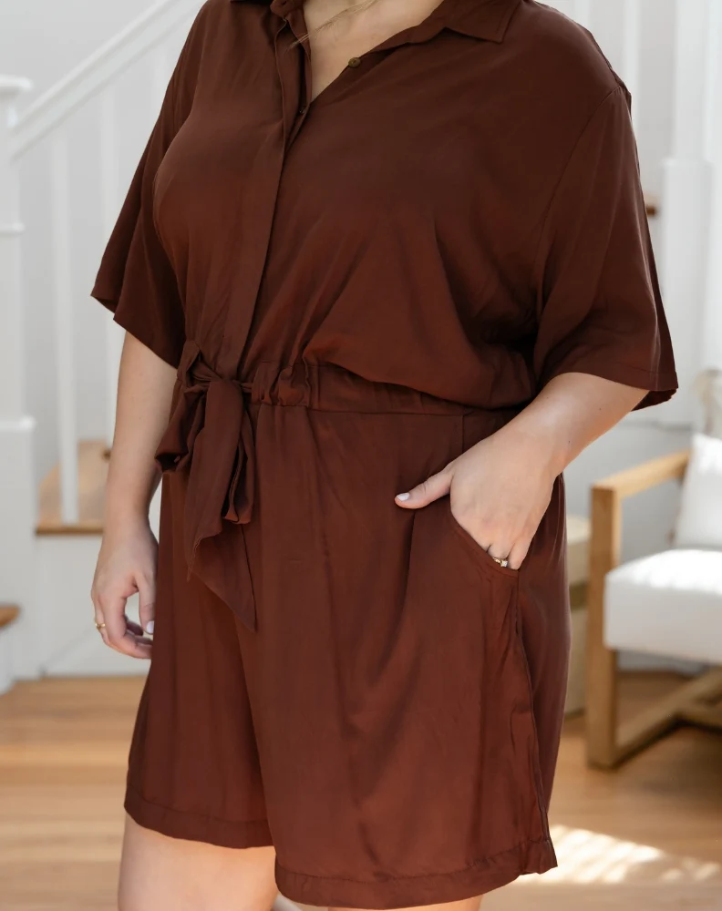 Leah Playsuit - Mocha - Image 11
