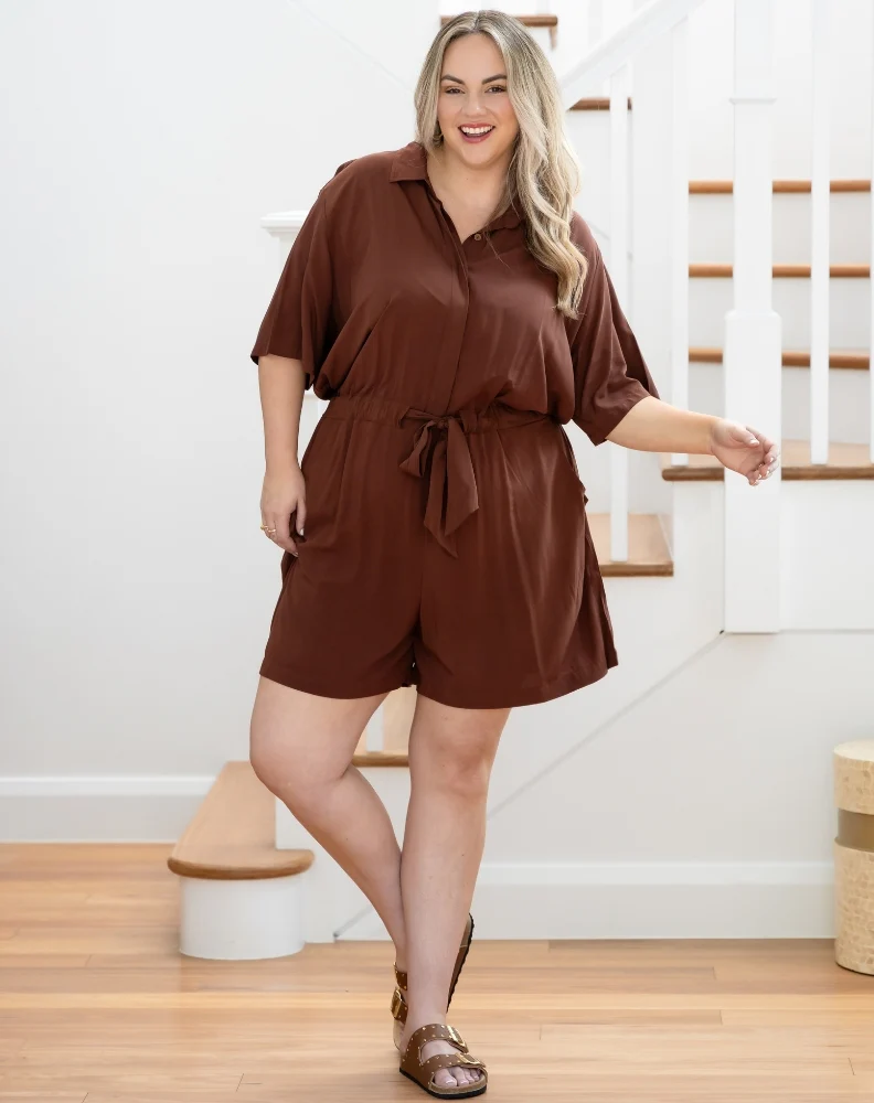 Leah Playsuit - Mocha - Image 4