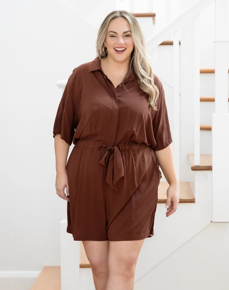 Leah Playsuit - Mocha - Image 6
