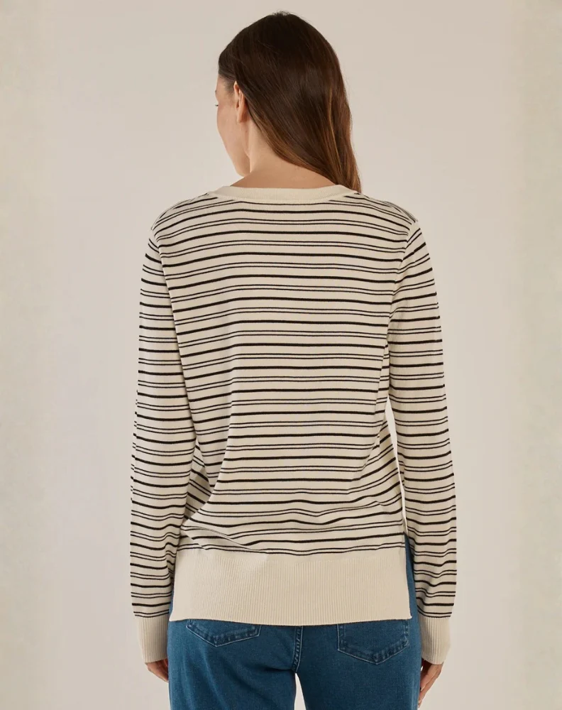 Louis Sweater - Cream/Black Stripe - Image 4