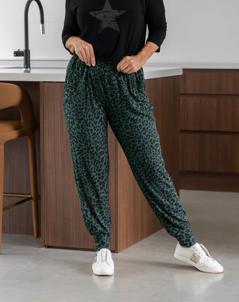 Lounge Pant - Green Leopard - Image 2