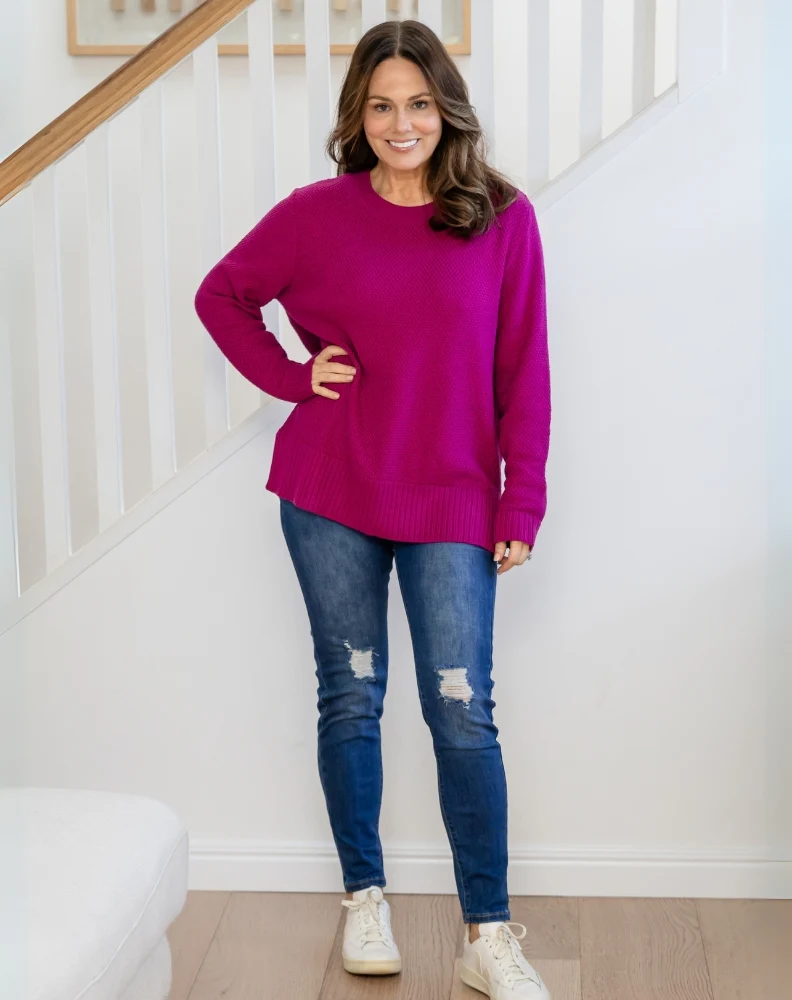 Maple Cotton Knit - Plum - Image 3