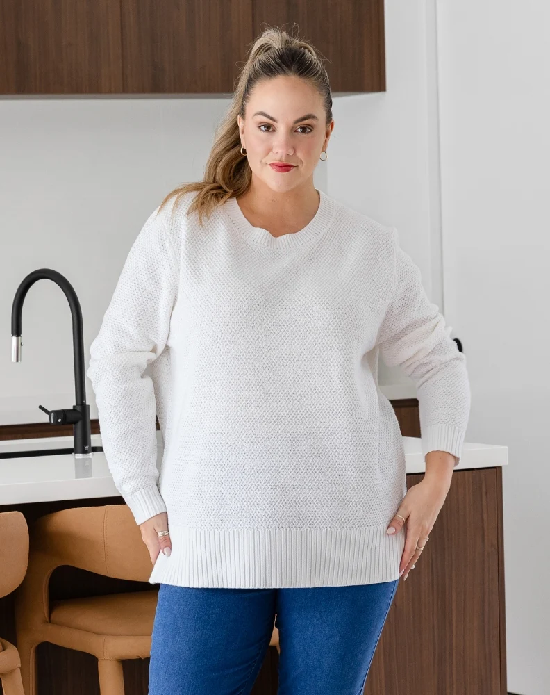Maple Cotton Knit - White - Image 2