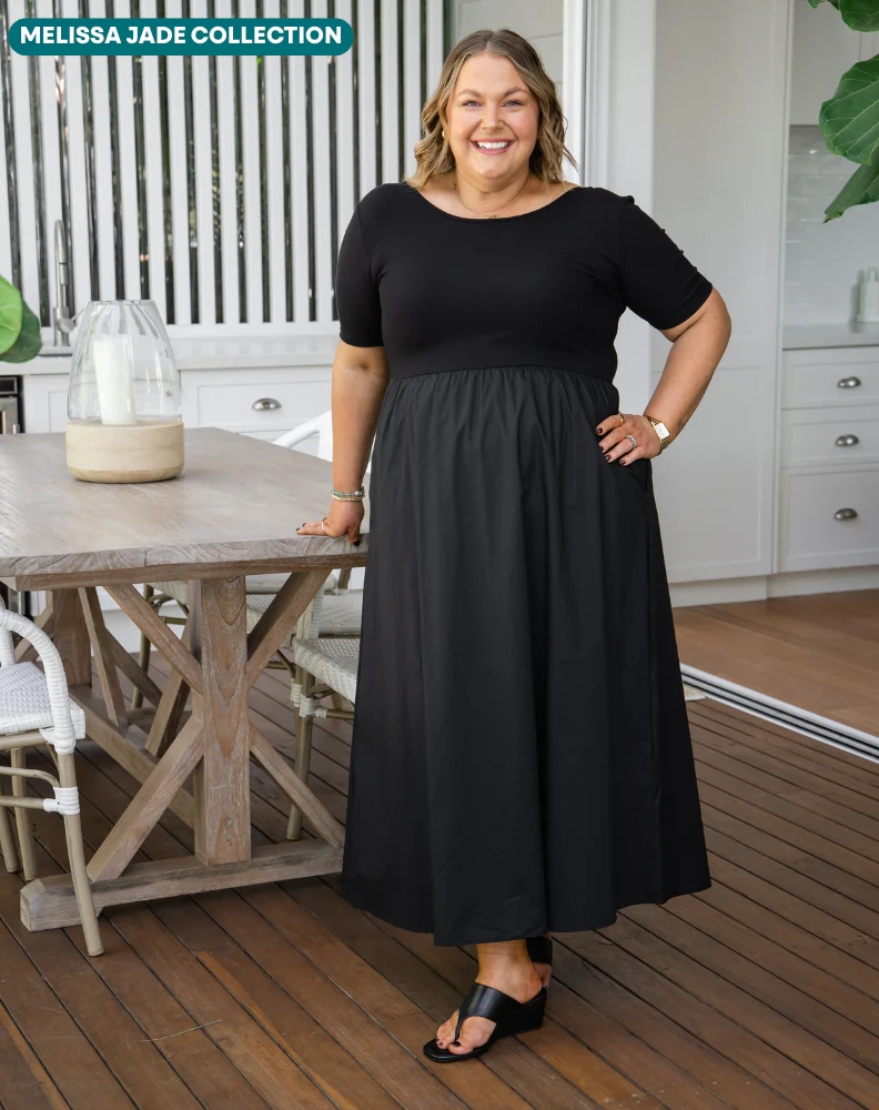 Melissa Midi Dress - Black