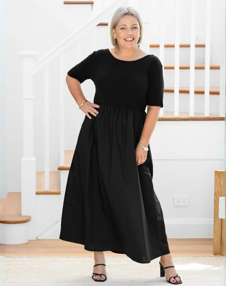 Melissa Midi Dress - Black - Image 3