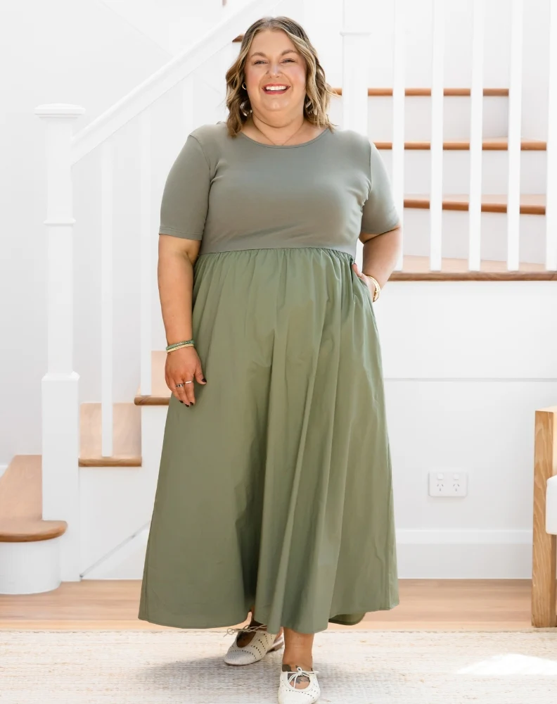 Melissa Midi Dress - Khaki - Image 2