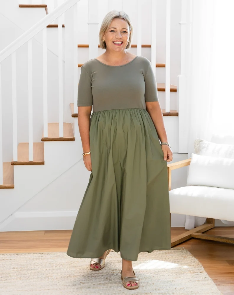Melissa Midi Dress - Khaki - Image 3