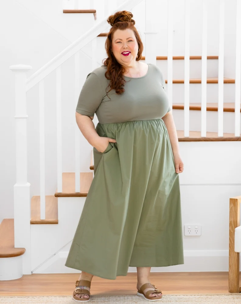 Melissa Midi Dress - Khaki - Image 4