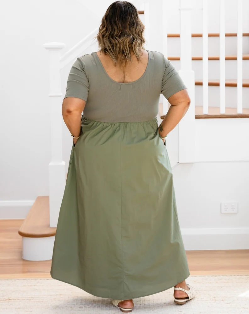 Melissa Midi Dress - Khaki - Image 9