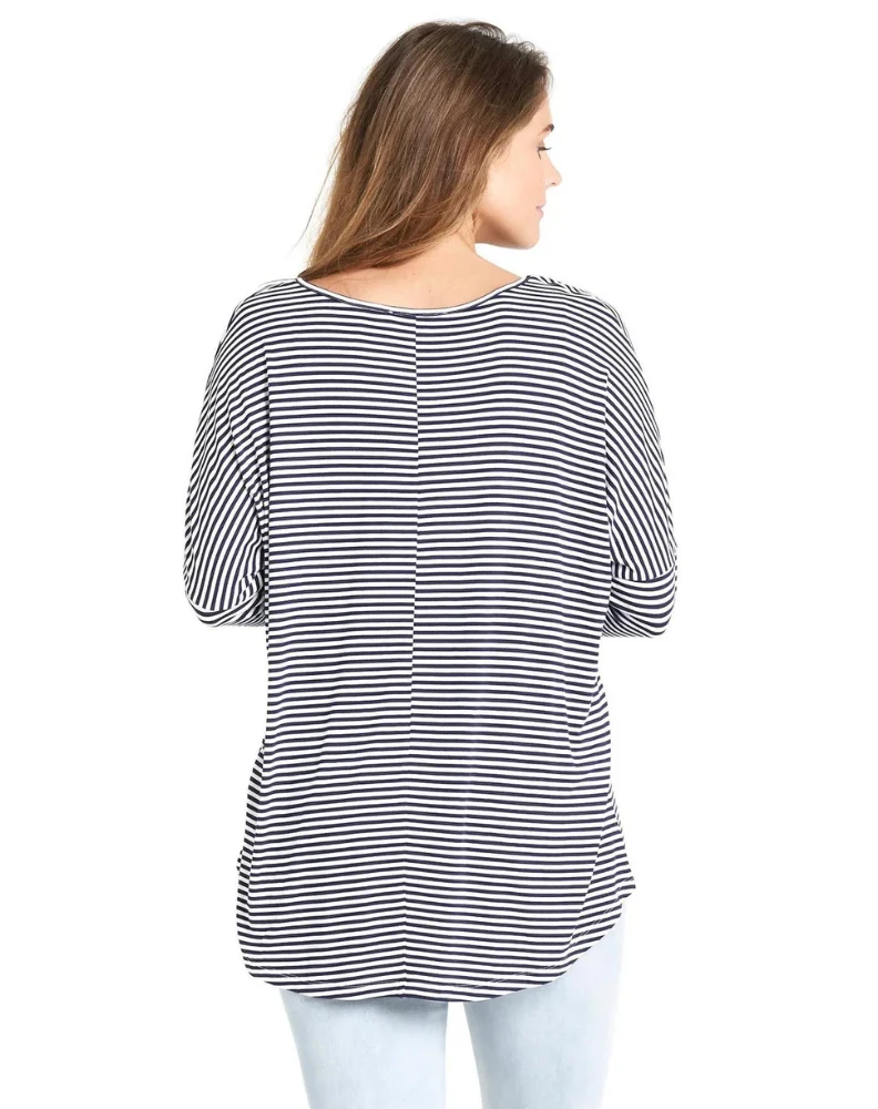 Milan Top - Navy Blue/White Stripe - Image 3