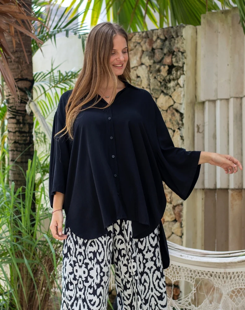 Millie Oversized Top - Black - Image 3