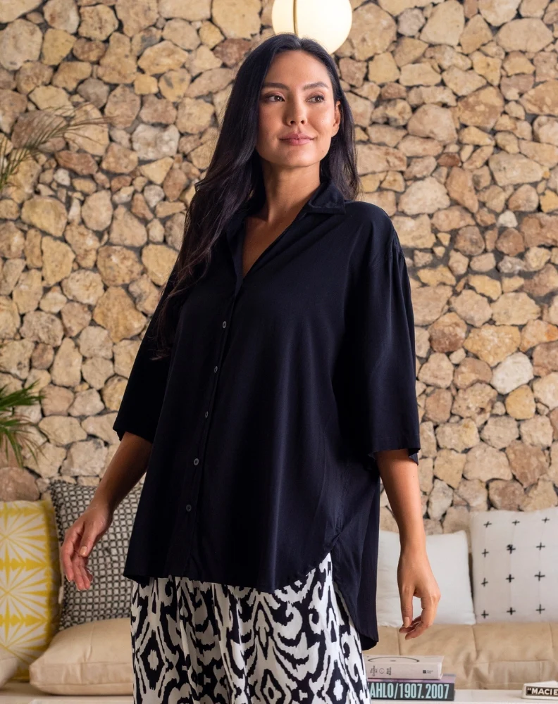 Millie Oversized Top - Black - Image 4