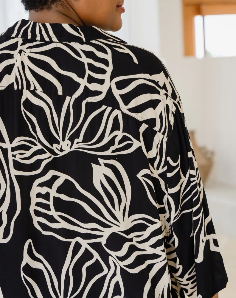 Millie Oversized Top - Midnight Palm - Image 7