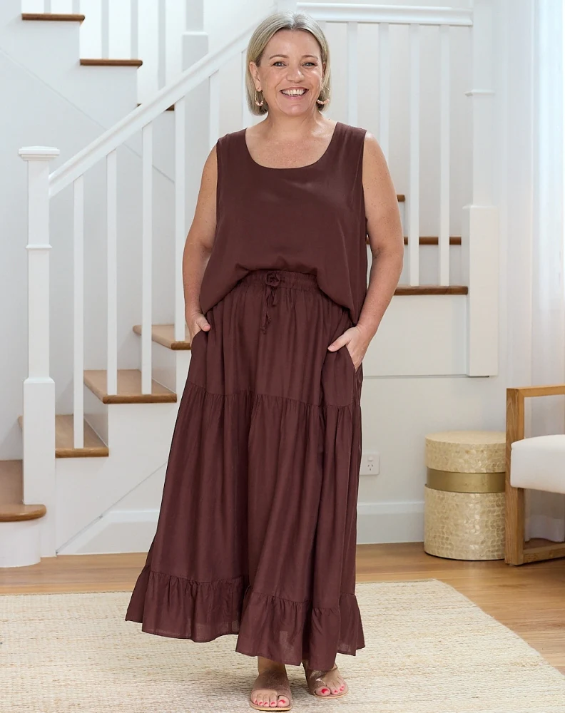 Sutton Skirt - Chocolate - Image 8