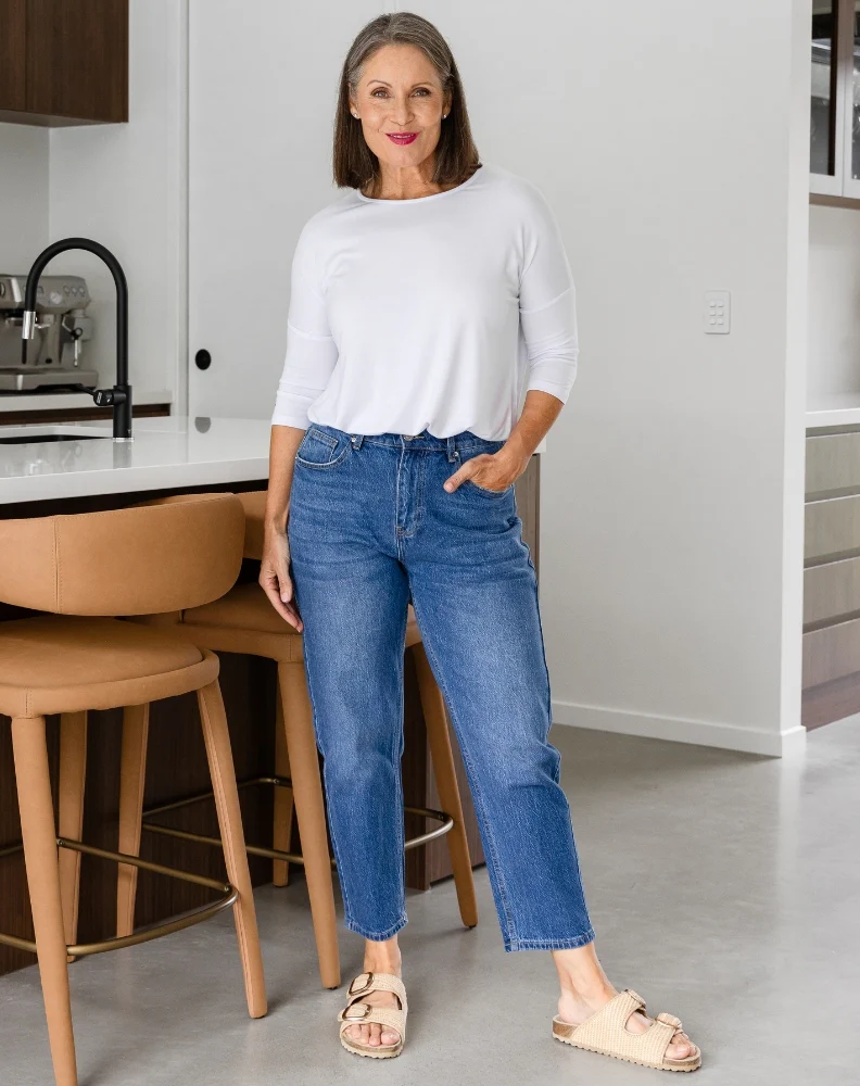 Mom Jeans - Blue - Image 3