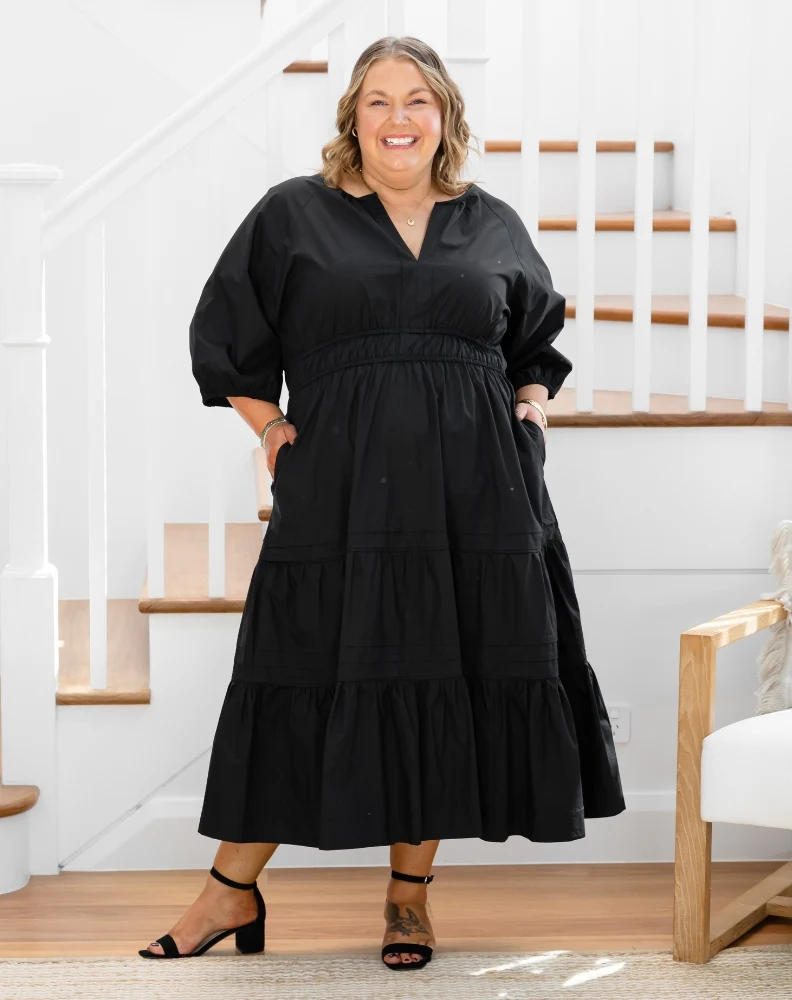 Olive Midi Dress - Black