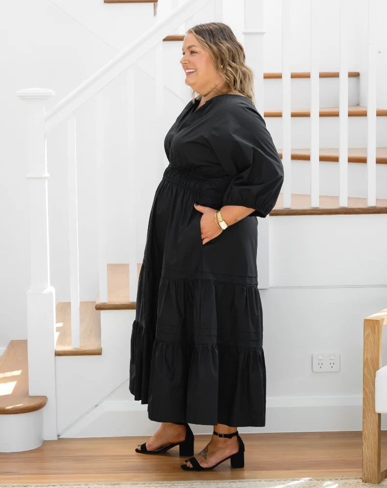 Olive Midi Dress - Black - Image 11
