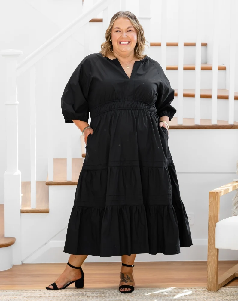 Olive Midi Dress - Black - Image 6