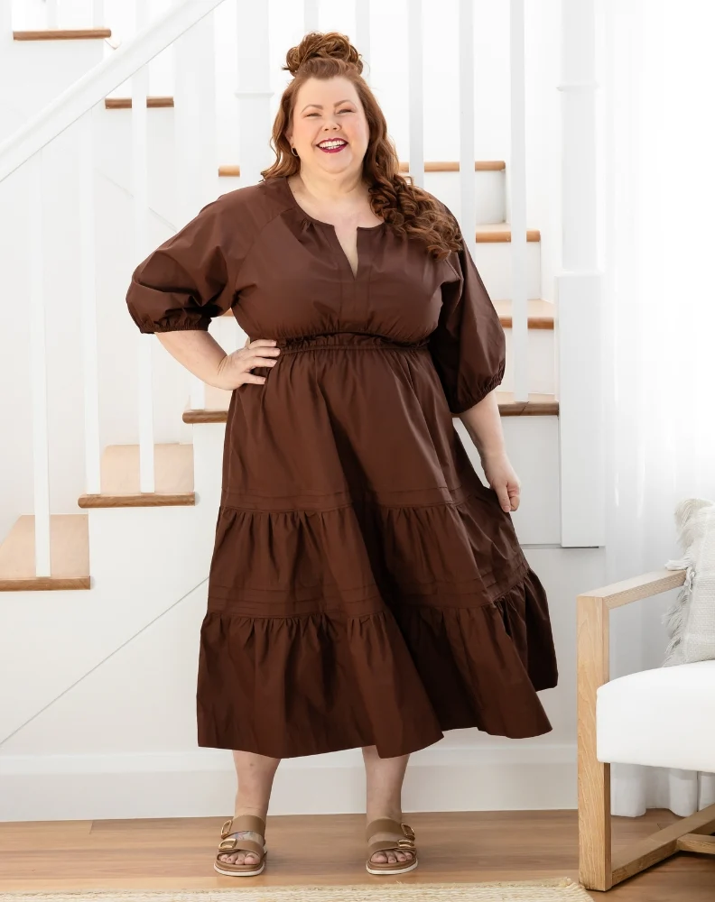 Olive Midi Dress - Chocolate - Image 10