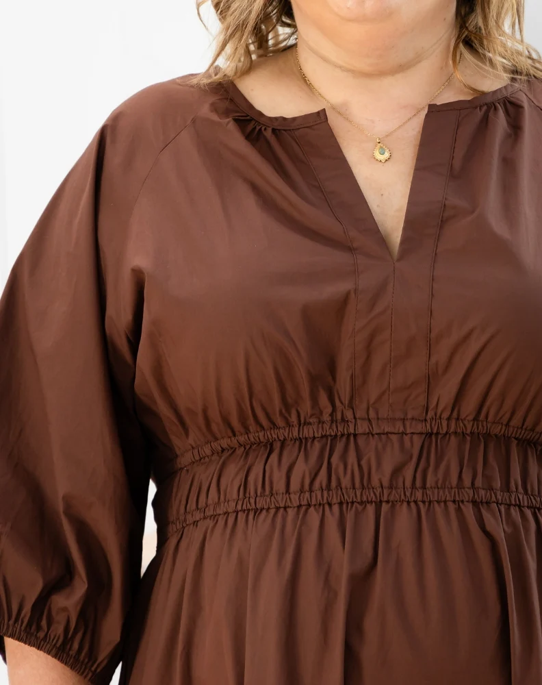 Olive Midi Dress - Chocolate - Image 5