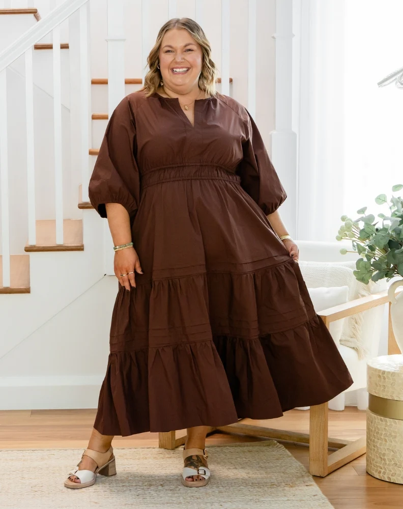 Olive Midi Dress - Chocolate - Image 6