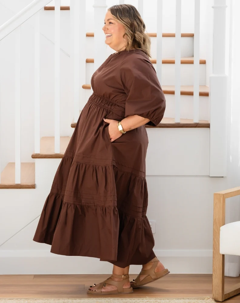 Olive Midi Dress - Chocolate - Image 8